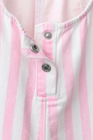 Длинный комбинезон из саржи в полоску- Заказать в России