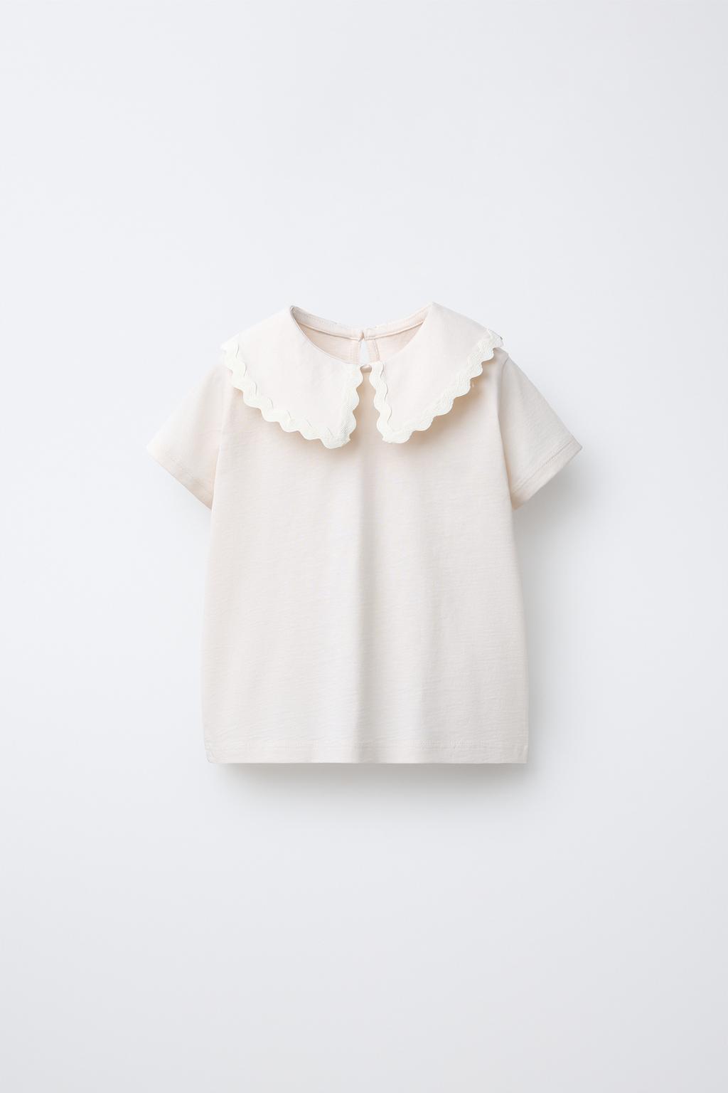 ФУТБОЛКА С ВОЛНИСТЫМ ВОРОТНИКОМ