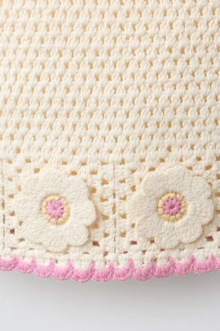 Топ из кружева кроше с цветами- Заказать в России