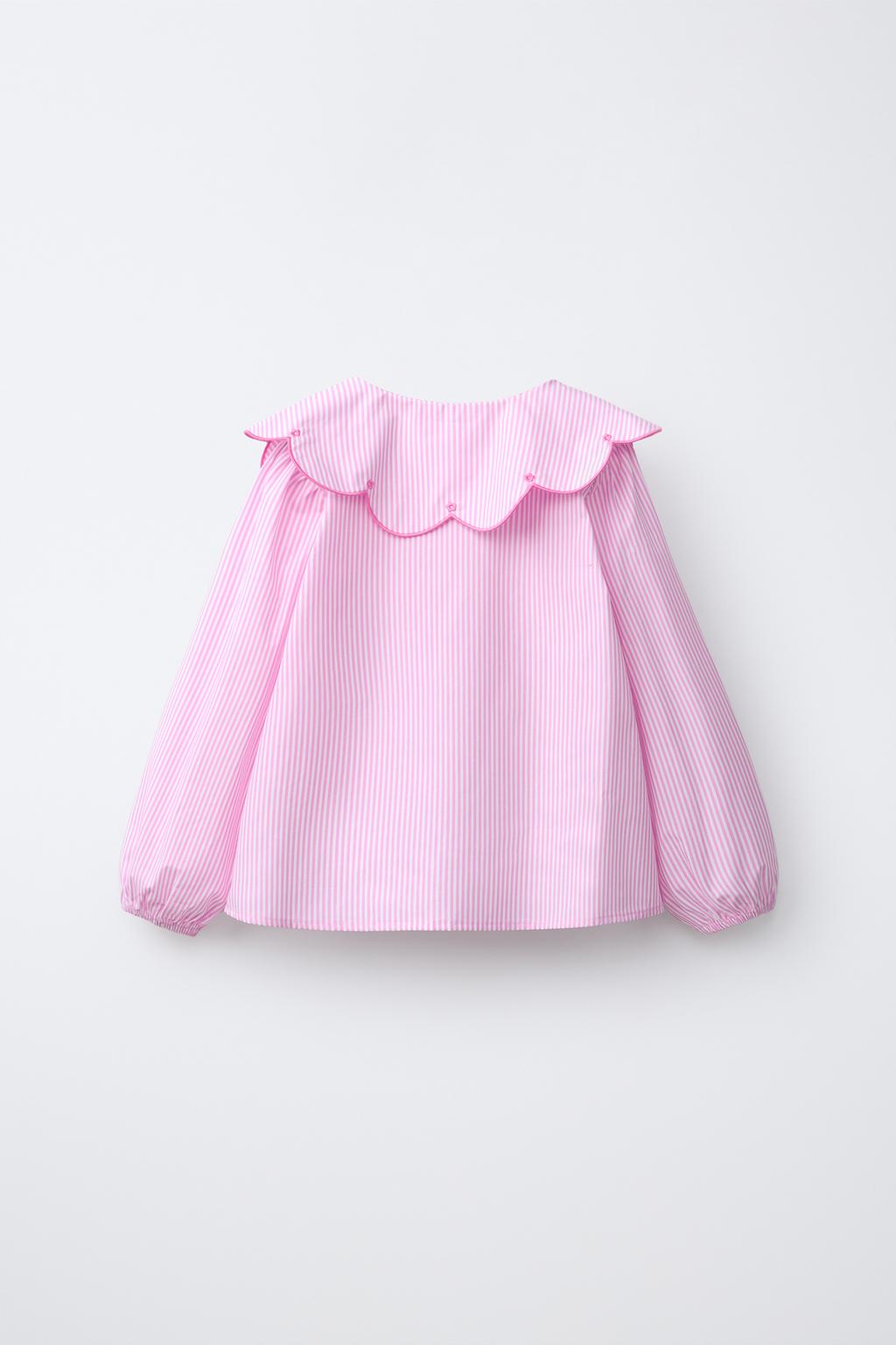 РУБАШКА В ПОЛОСКУ С ВЫШИВКОЙ НА ВОРОТНИКЕ