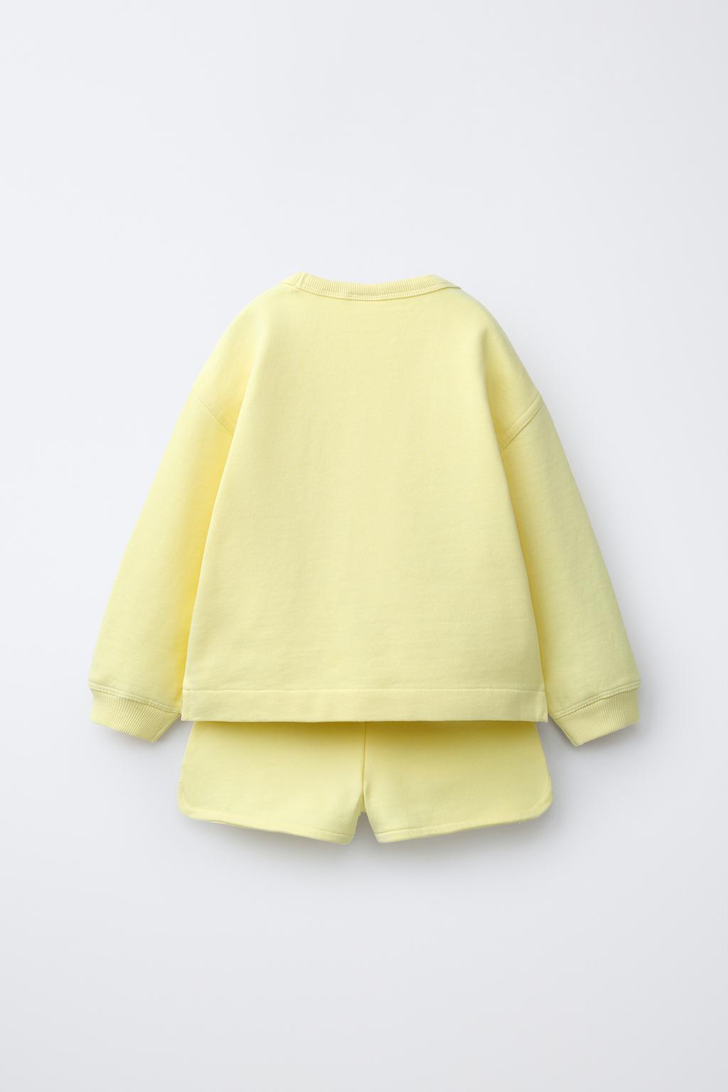 КОМПЛЕКТ ИЗ ТОЛСТОВКИ И ШОРТОВ С ПРОРЕЗИНЕННЫМ ЦВЕТОМ