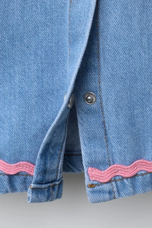 Джинсовое платье с волнистым краем- Заказать в России