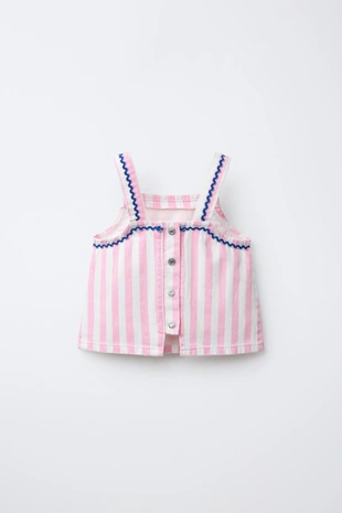 Топ из саржи в полоску- Заказать в России