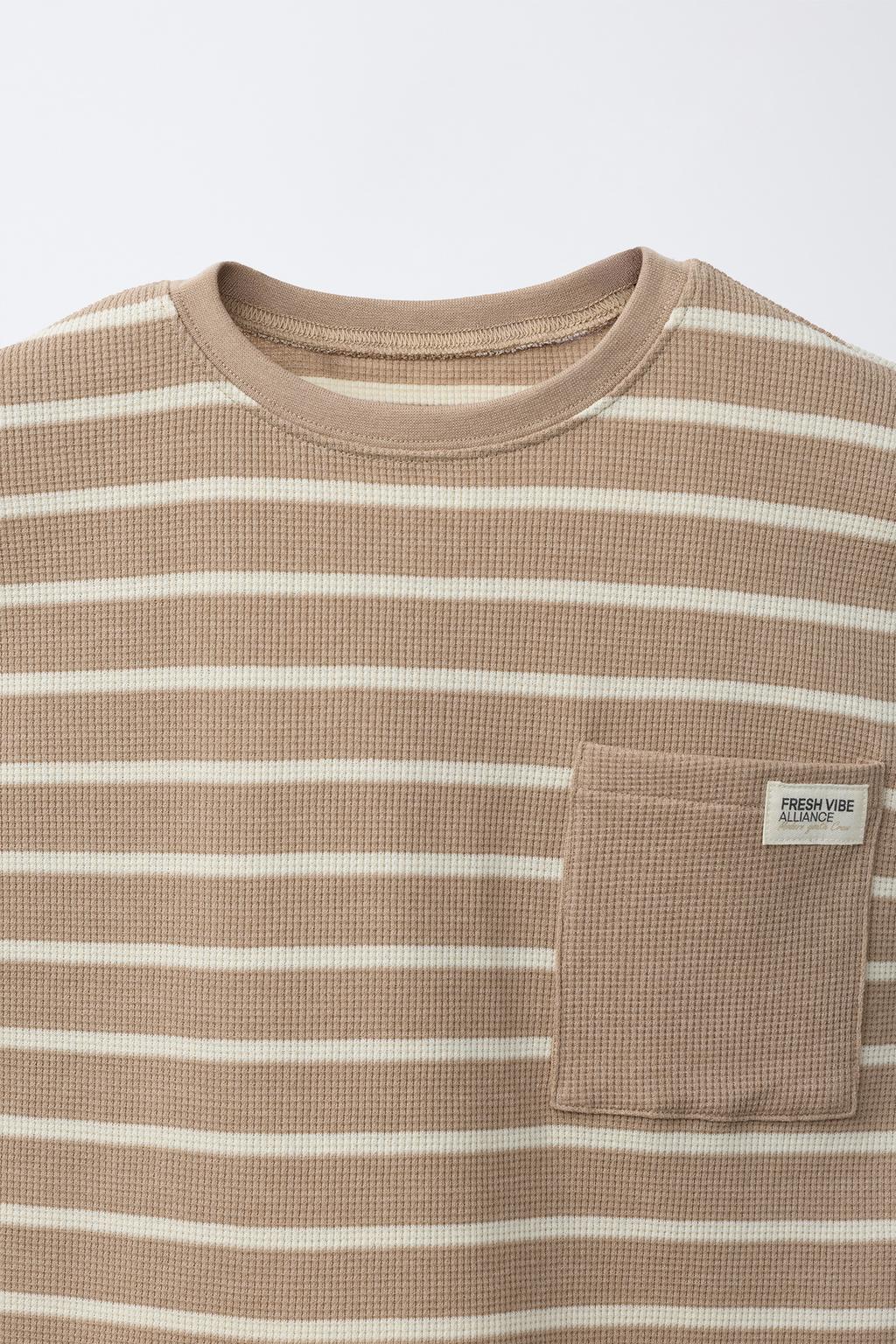 Пижама из вафельной ткани в полоску для детей от 1,5 до 6 лет