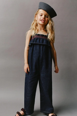 Длинный комбинезон в горошек- Заказать в России