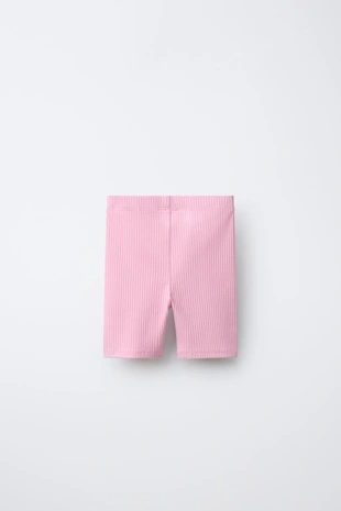 Велосипедные легинсы в рубчик с рельефной надписью