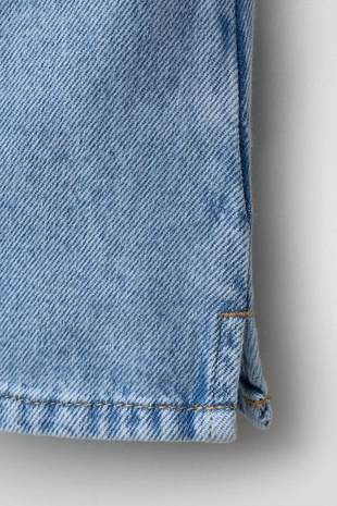 Джинсовый топ с волнистым краем- Заказать в России