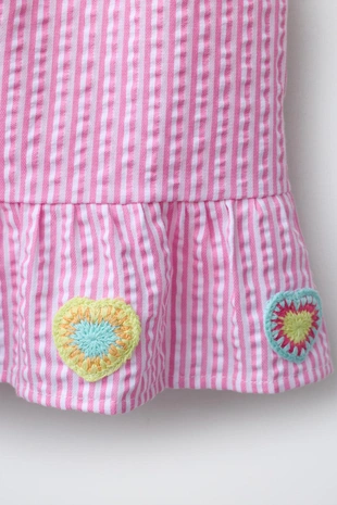 Комбинированное трикотажное платье с сердечками- Заказать в России