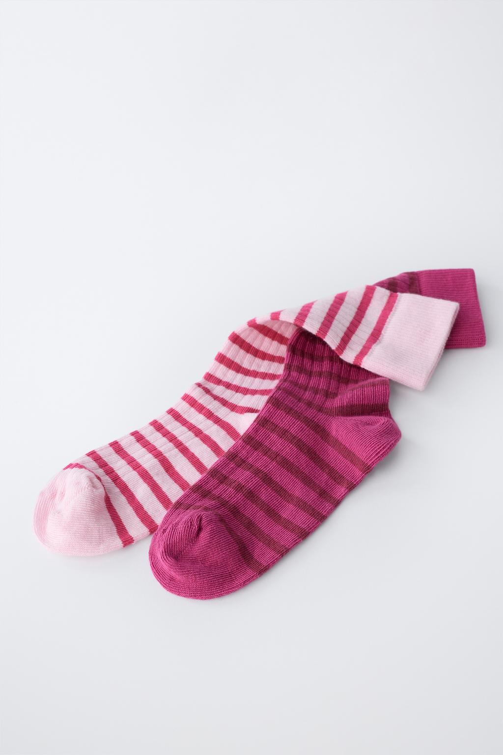 НАБОР ИЗ ДВУХ ПАР ВЫСОКИХ НОСКОВ В ПОЛОСКУ