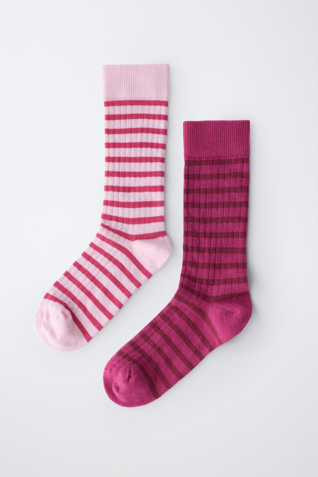 НАБОР ИЗ ДВУХ ПАР ВЫСОКИХ НОСКОВ В ПОЛОСКУ