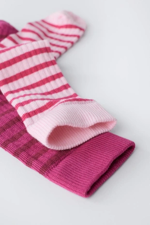 Набор из двух пар высоких носков в полоску