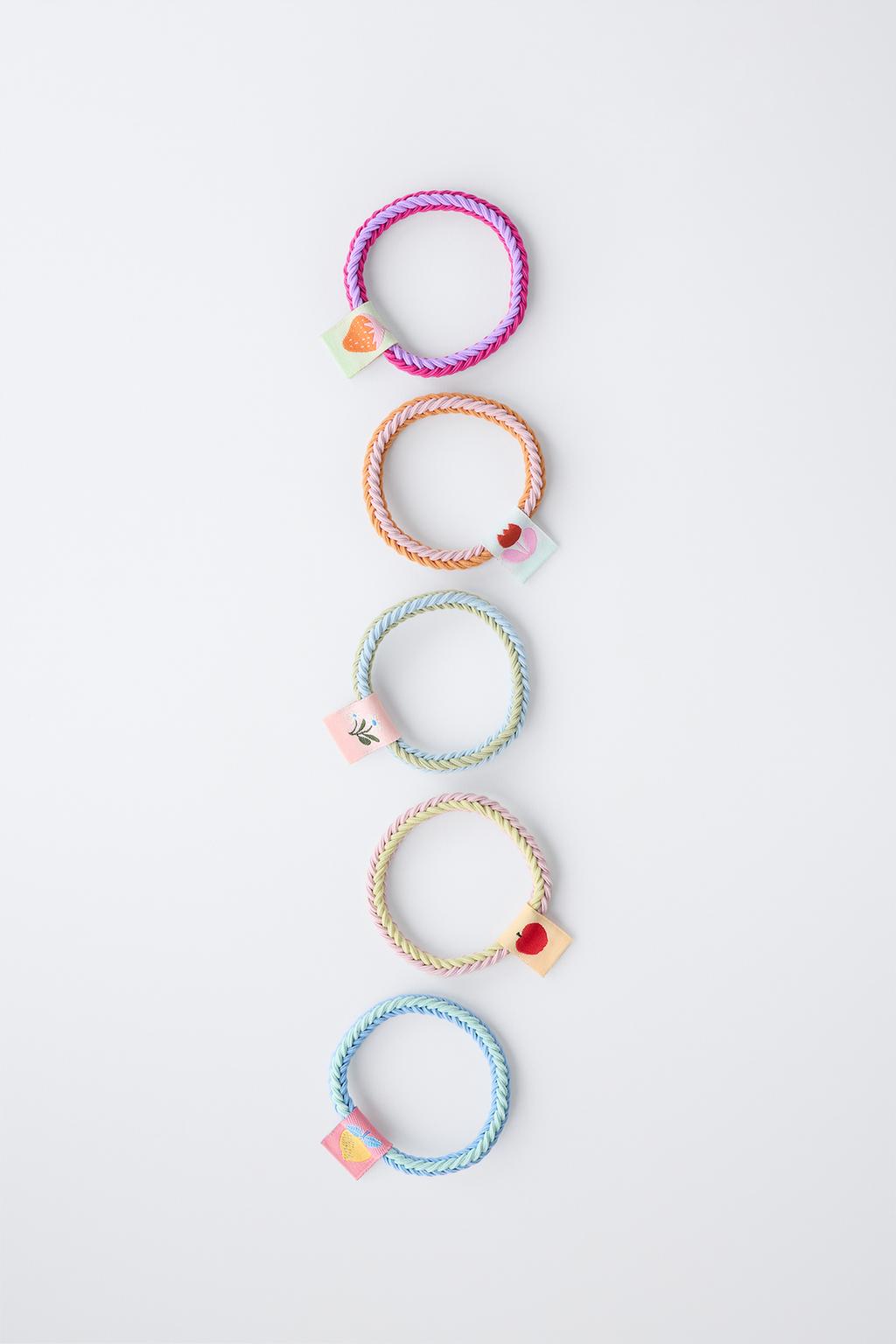 НАБОР ИЗ ПЯТИ РЕЗИНОК ДЛЯ ВОЛОС С ЭТИКЕТКОЙ