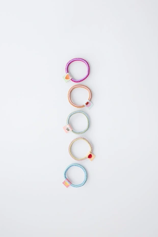 Набор из пяти резинок для волос с этикеткой- Заказать в России