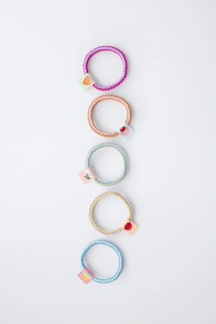 Набор из пяти резинок для волос с этикеткой- Заказать в России