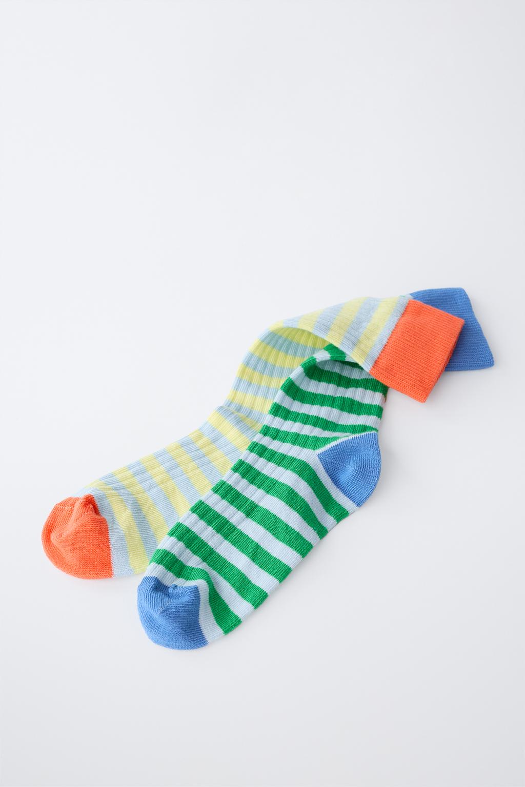 НАБОР ИЗ ДВУХ ПАР ВЫСОКИХ НОСКОВ В ПОЛОСКУ