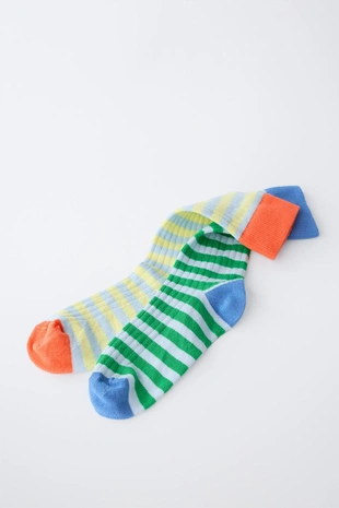 Набор из двух пар высоких носков в полоску