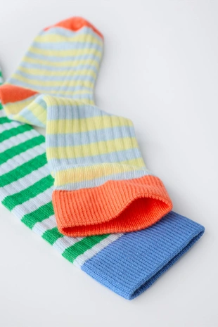 Набор из двух пар высоких носков в полоску