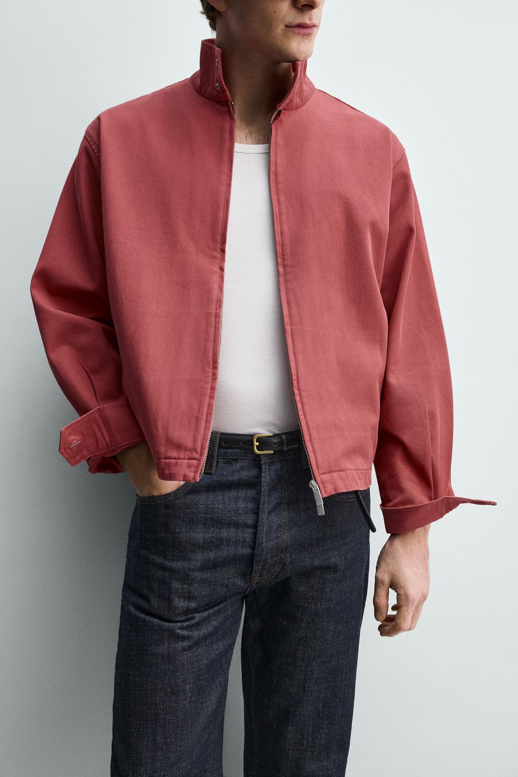 КУРТКА стандартной посадки ИЗ ХЛОПКА С ЭФФЕКТОМ ПОТЕРТОСТИ