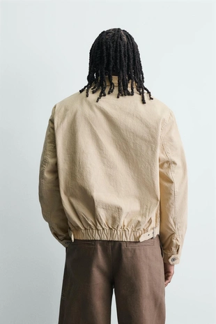 Укороченная куртка с вельветовым воротником- Заказать в России