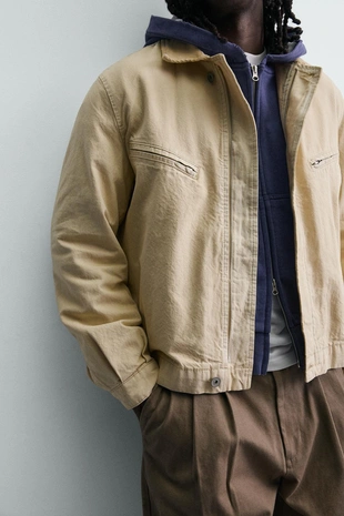 Укороченная куртка с вельветовым воротником- Заказать в России