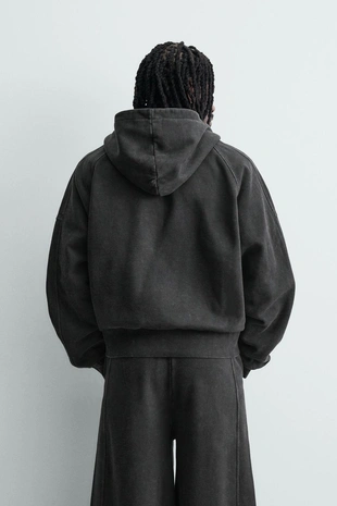 Укороченная толстовка с капюшоном- Заказать в России