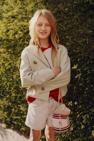 Джинсовые шорты в полоску- Заказать в России