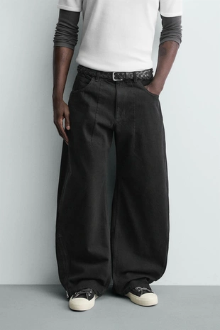 Джинсы баллон на молнии