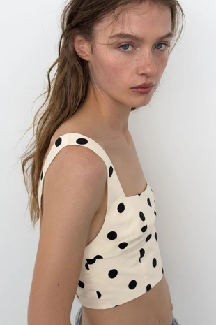Кроп-топ в горошек- Заказать в России