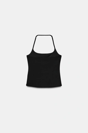 Топ халтер из эластичного трикотажа