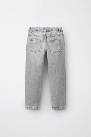 Прямые джинсы с разрезами- Заказать в России