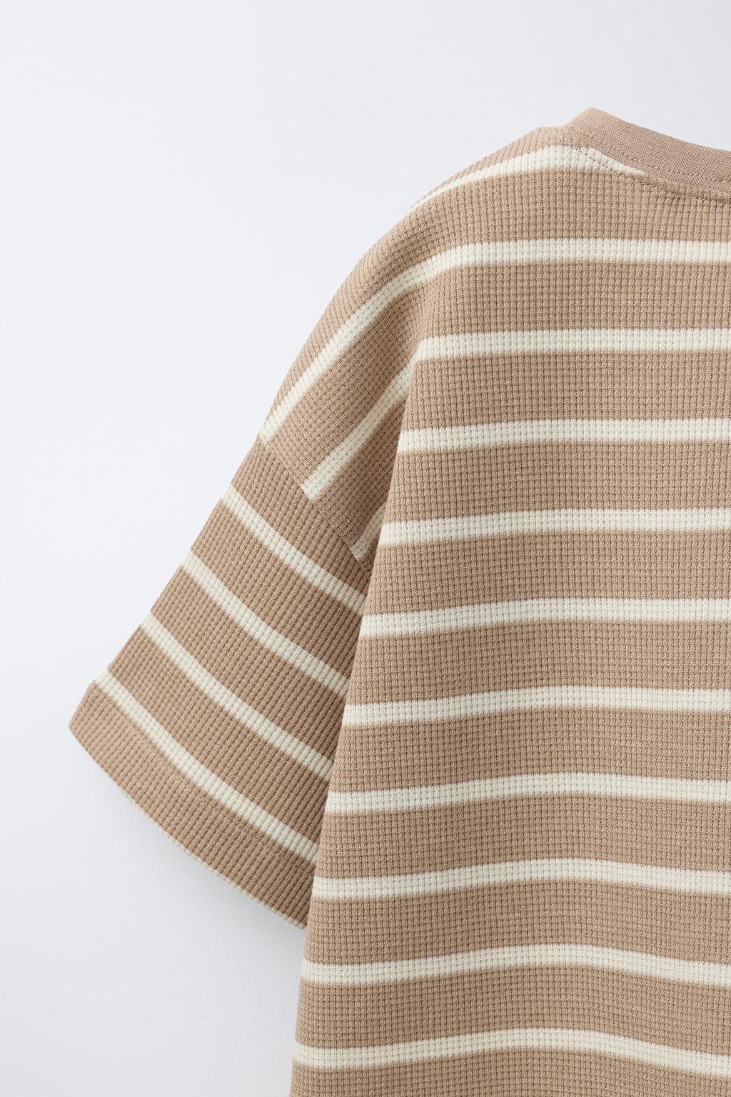 Пижама из вафельного трикотажа в полоску 6-14 лет