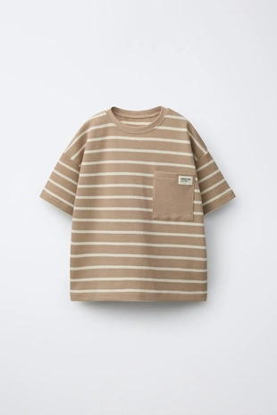 Пижама из вафельного трикотажа в полоску 6-14 лет