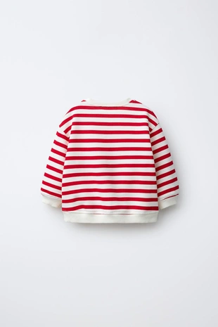 Толстовка в полоску с аппликацией «яблоко»- Заказать в России