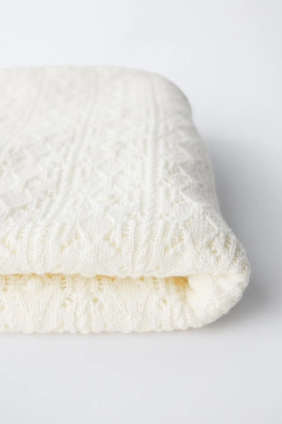 Вязаный плед с 3D цветами- Заказать в России