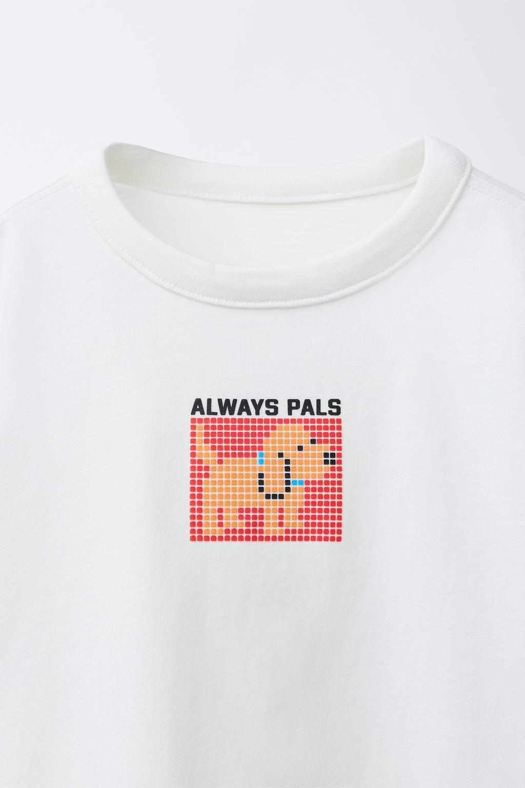 ФУТБОЛКА С ПИКСЕЛЬНЫМ АНИМАЛИСТИЧЕСКИМ ПРИНТОМ