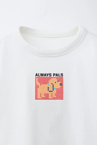 Футболка с пиксельным анималистическим принтом