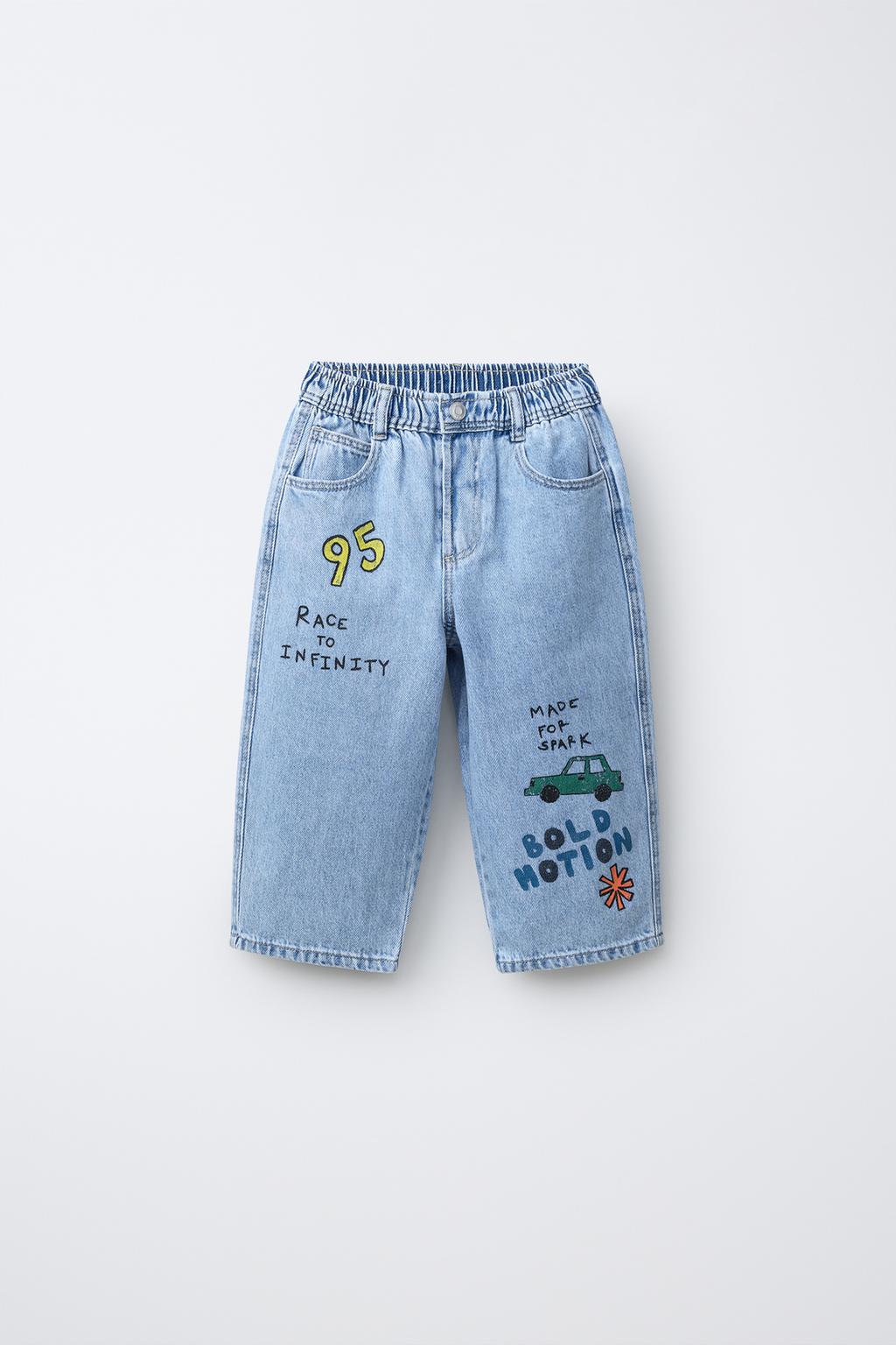 ДЖИНСЫ TAPERED С ПРИНТОМ