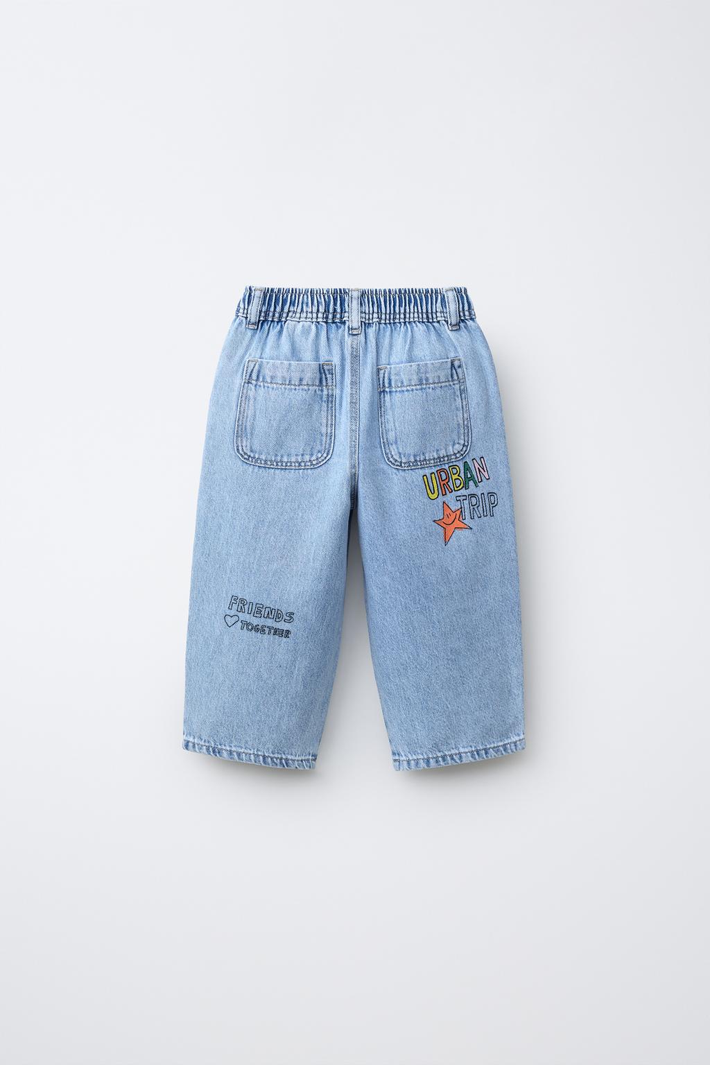 ДЖИНСЫ TAPERED С ПРИНТОМ