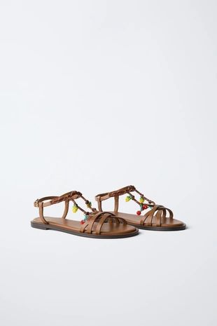 Босоножки с фруктовыми аппликациями- Заказать в России