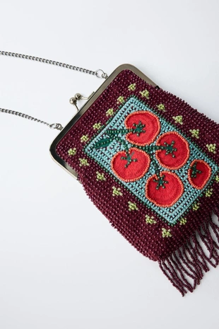 Сумка с плечевым ремнем и искусственным жемчугом- Заказать в России