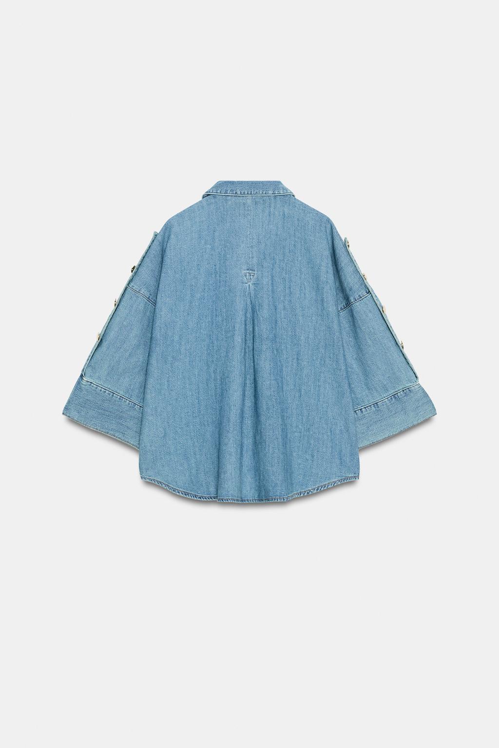ДЖИНСОВАЯ РУБАШКА Z1975 С ШИРОКИМИ РУКАВАМИ