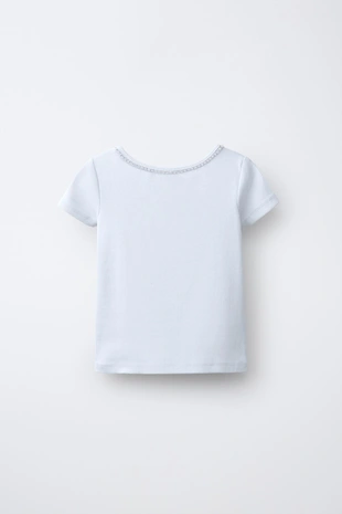 Футболка в рубчик со стразами- Заказать в России