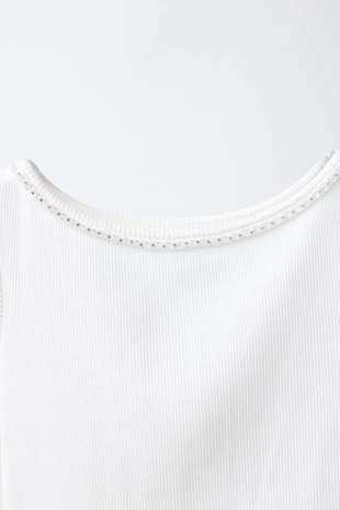 Футболка в рубчик со стразами- Заказать в России