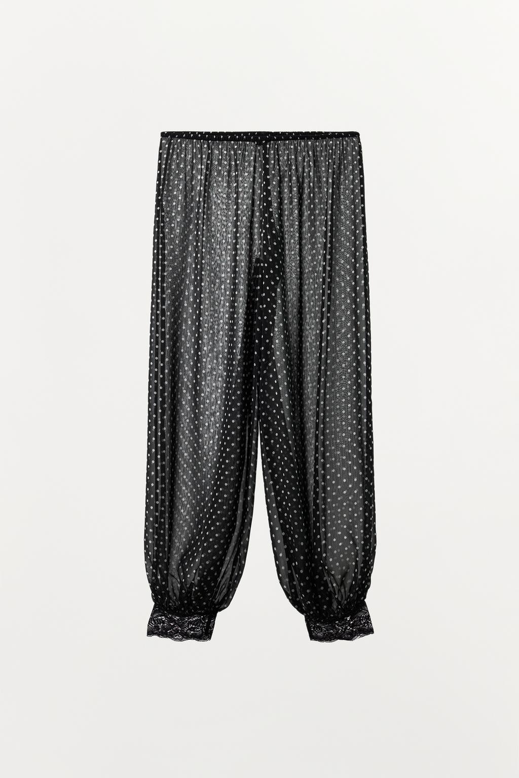 БРЮКИ-ШАРЫ В ГОРОШЕК С КРУЖЕВОМ