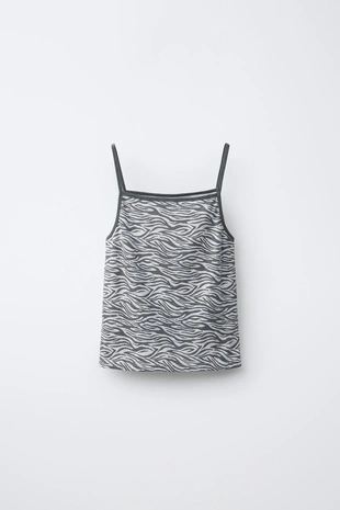 Топ с принтом зебра- Заказать в России