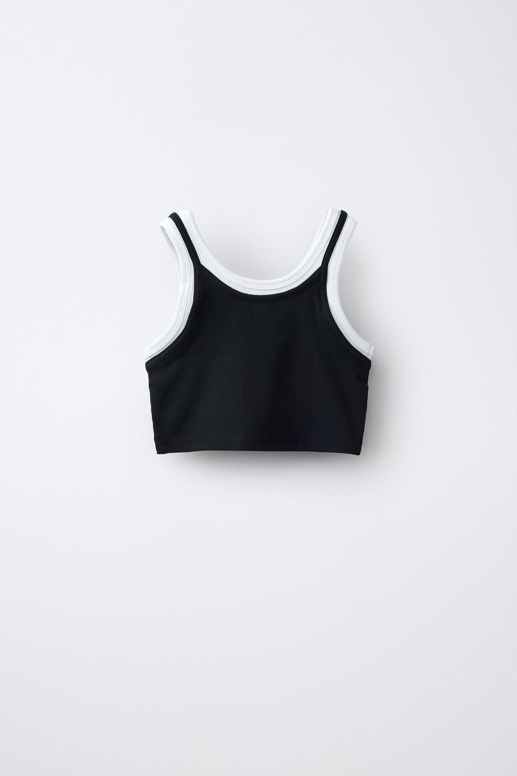 ДВУХСЛОЙНЫЙ ТОП КОНТРАСТНОГО ЦВЕТА