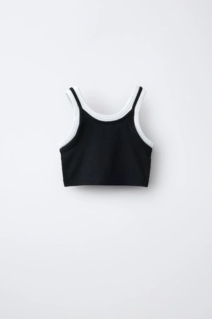 Двухслойный топ контрастного цвета