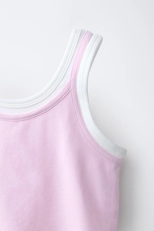 Двухслойный топ контрастного цвета- Заказать в России