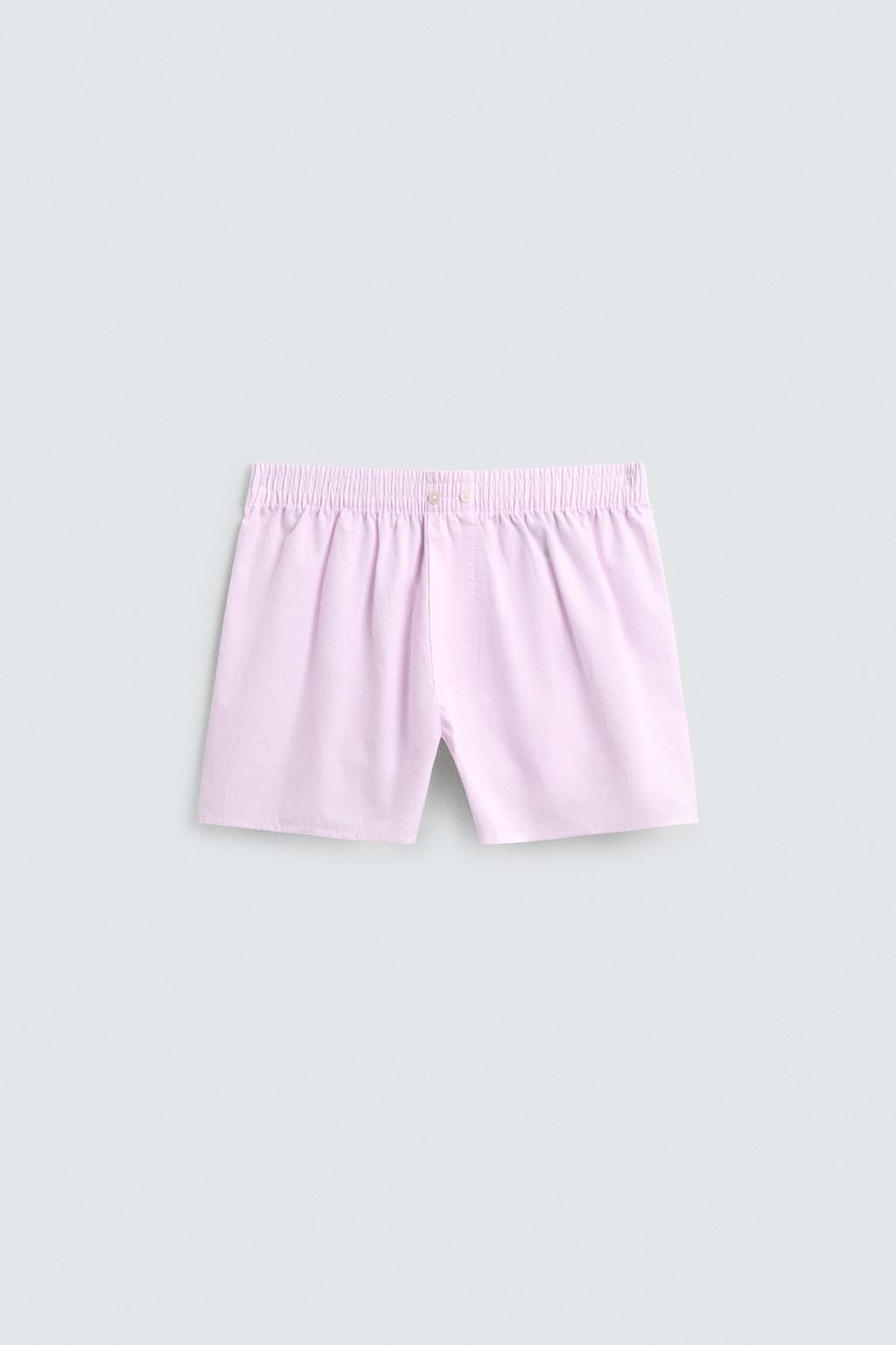 НАБОР ИЗ ДВУХ ТРУСОВ-БОКСЕРОВ ИЗ ПОПЛИНА В КОНТРАСТНУЮ ПОЛОСКУ