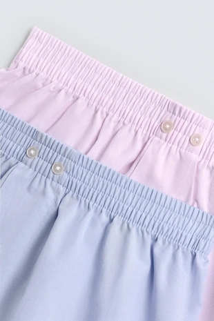 Набор из двух трусов-боксеров из поплина в контрастную полоску- Заказать в России